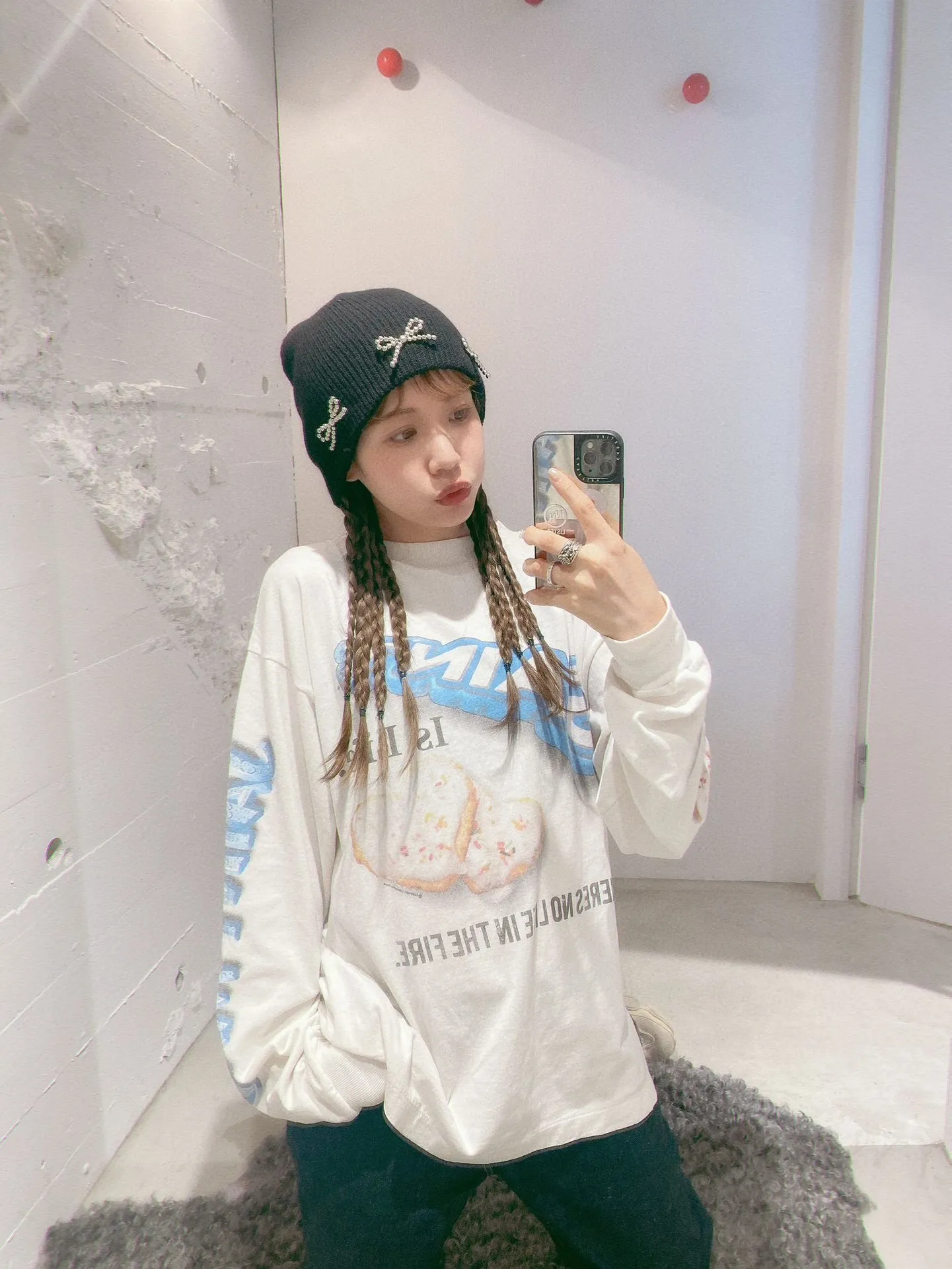 SAINT Mxxxxxx HEART COOKIES L/S TEE/WHT Love Oreo printed long sleeves Off-white S-XL Customized co-branded main mark/wash mark Correct version Ready-made garments washed and distressed VINTAGE feeling Top-notch printing technology Perfect restoration